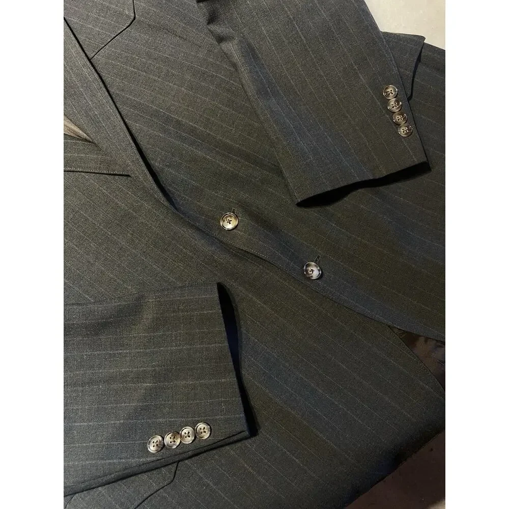 Vintage Warren Sewell Western Suit 50L 42x30 Gray Stripe Rodeo